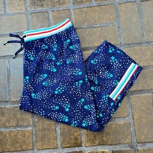 Cuddl Duds Multicolor Mixed Star Print Drawstring Waist Cropped Sleep Pant